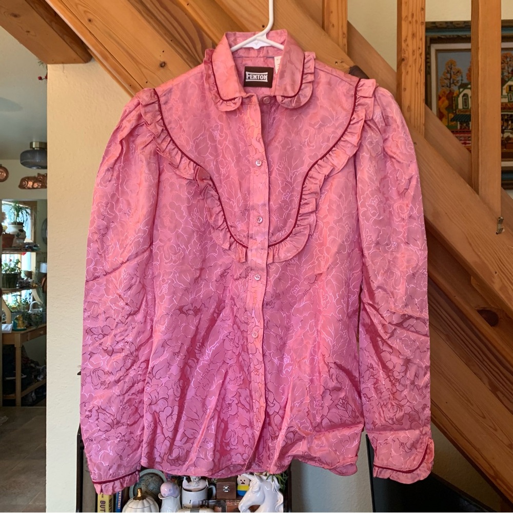Vintage 80s Fenton Rodeo Western Shirt Pink
